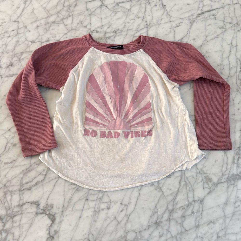 Tiny Whales Shell No Bad Vibes LS Sz 7